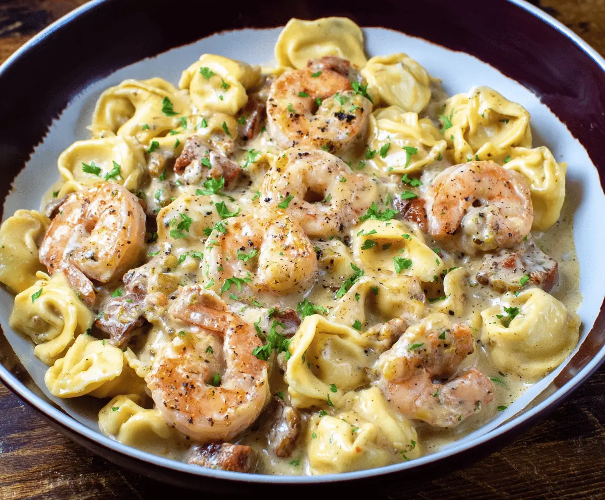 Creamy Shrimp Tortellini Alfredo