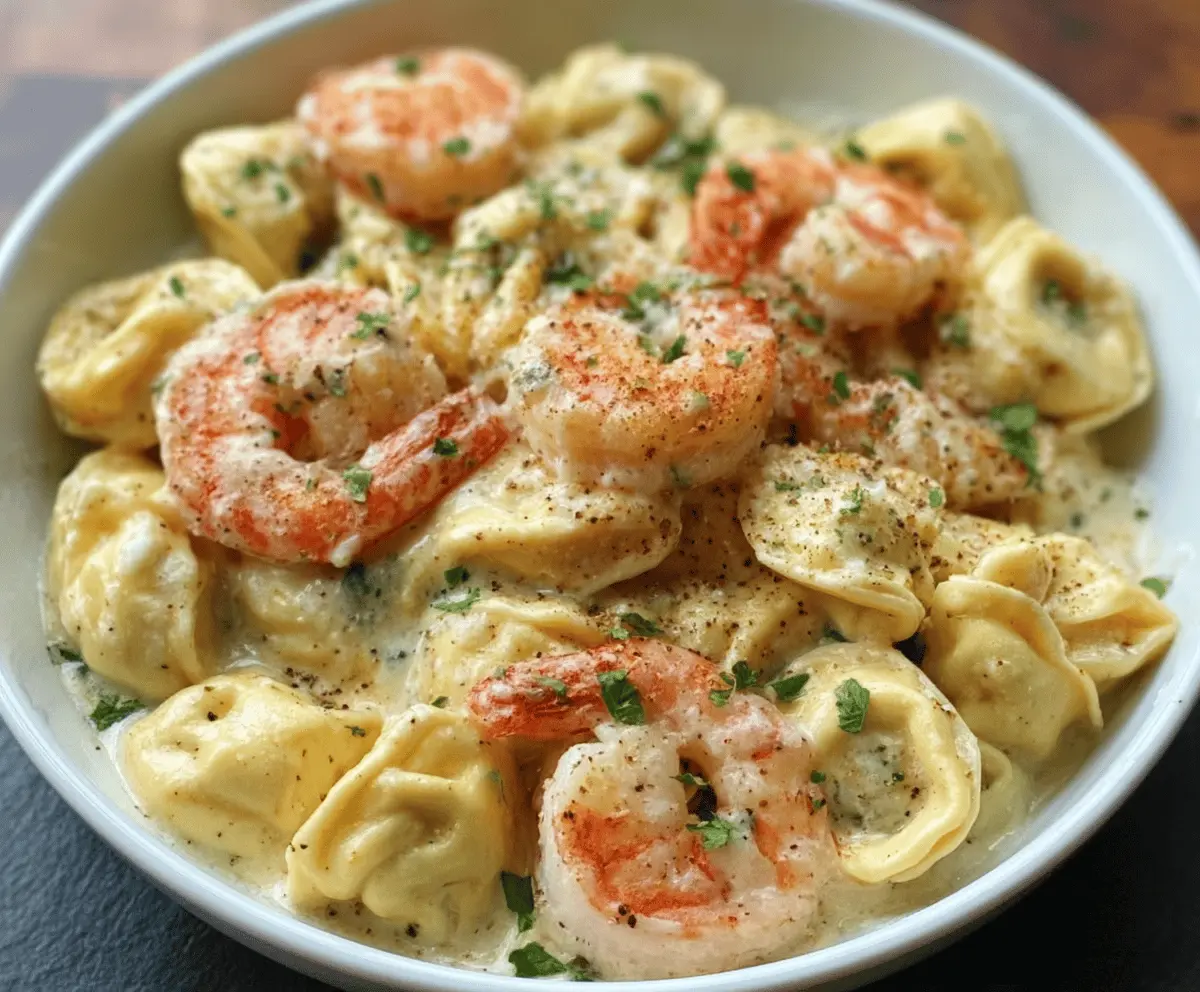 Creamy Shrimp Tortellini Alfredo