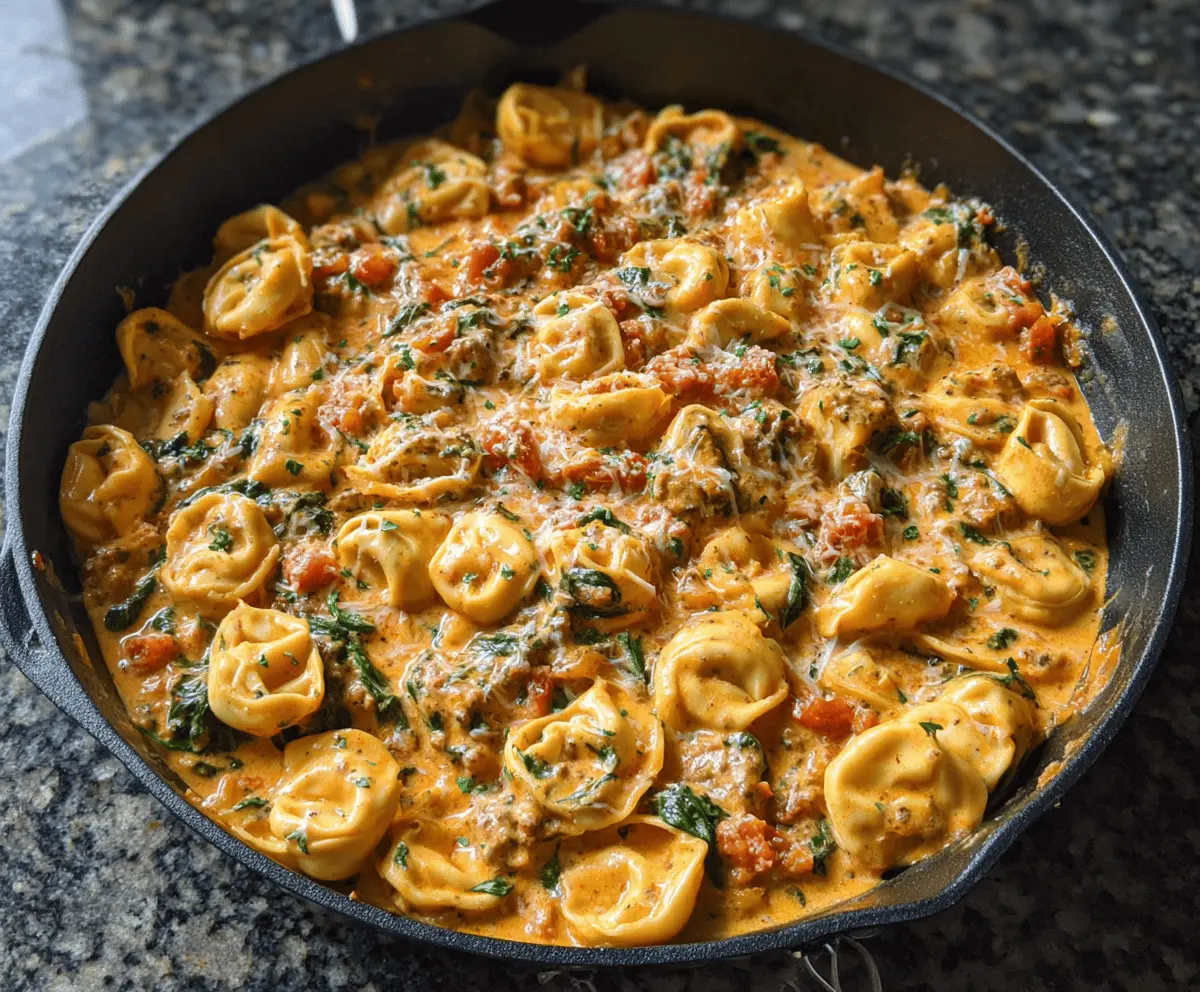 Creamy Spinach Tomato Tortellini
