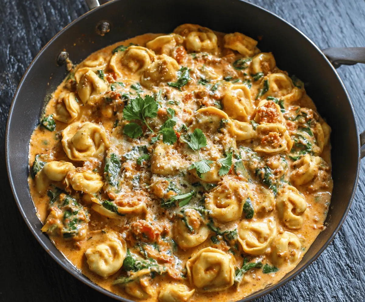 Creamy Spinach Tomato Tortellini