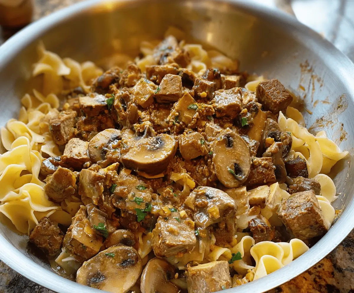 Mushroom and Seitan Stroganoff