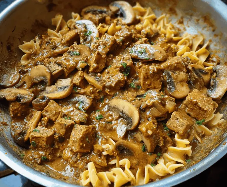 Mushroom and Seitan Stroganoff