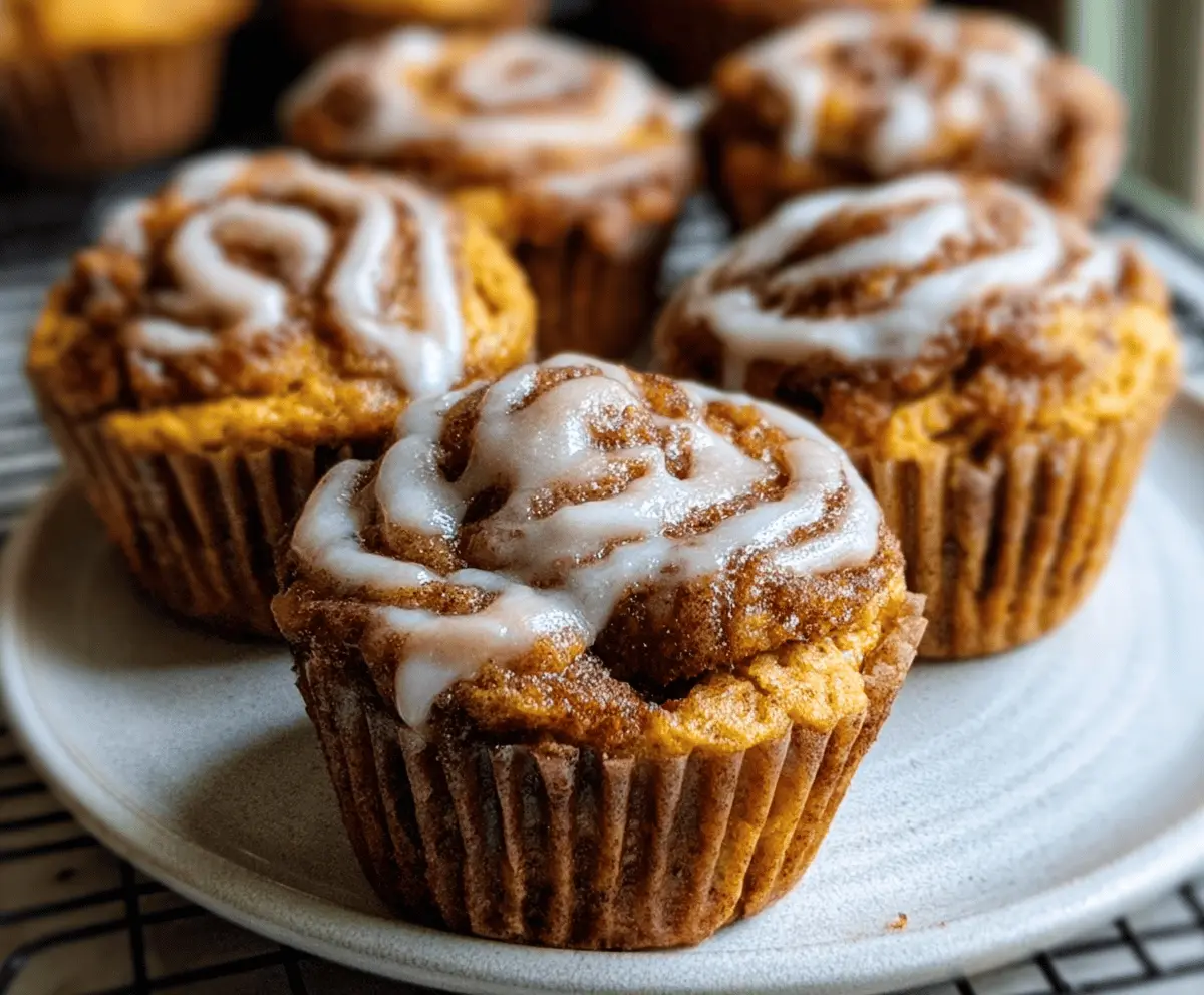 Pumpkin Cinnamon Roll Muffins