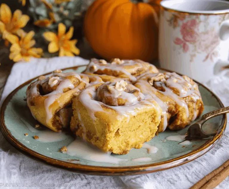 Pumpkin Cinnamon Rolls with Coffee Maple Frosting