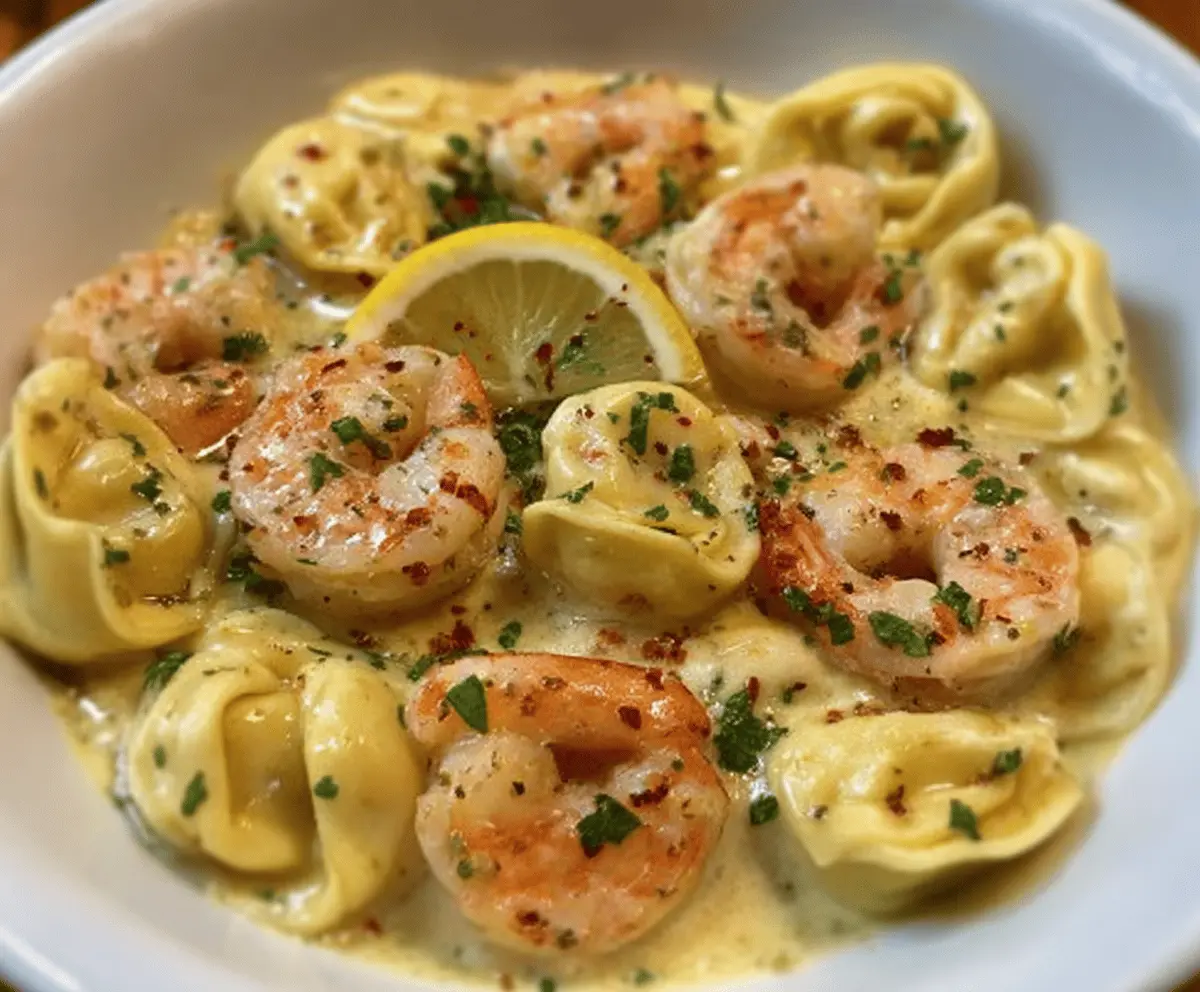 Shrimp Tortellini in Lemon Garlic Cream Sauce