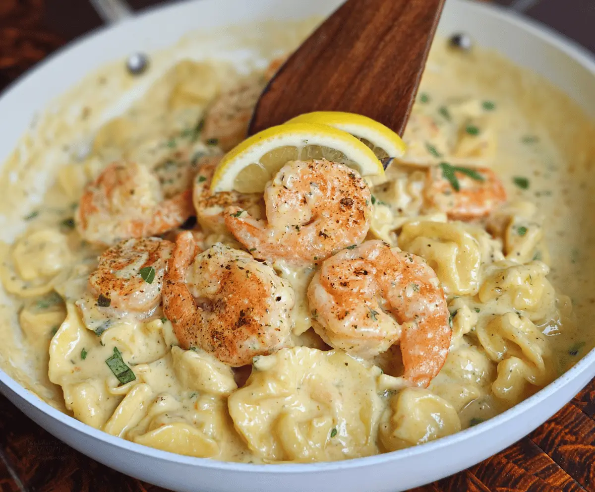Shrimp Tortellini in Lemon Garlic Cream Sauce