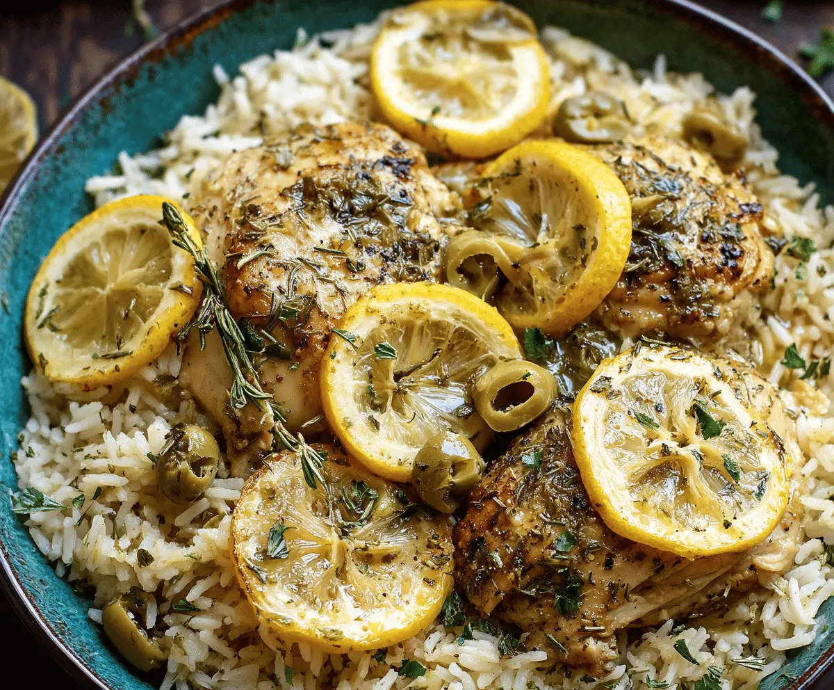 Slow Cooker Lemon Herb Chicken and Rice