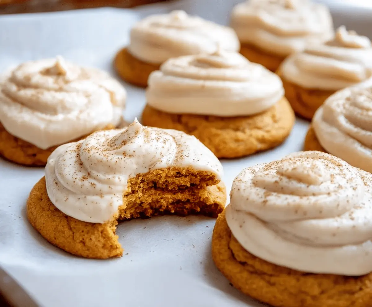 Soft Pumpkin Cookies with Cinnamon Frosting