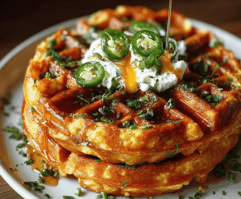 Spicy Cheddar Jalapeño Cornbread Waffles