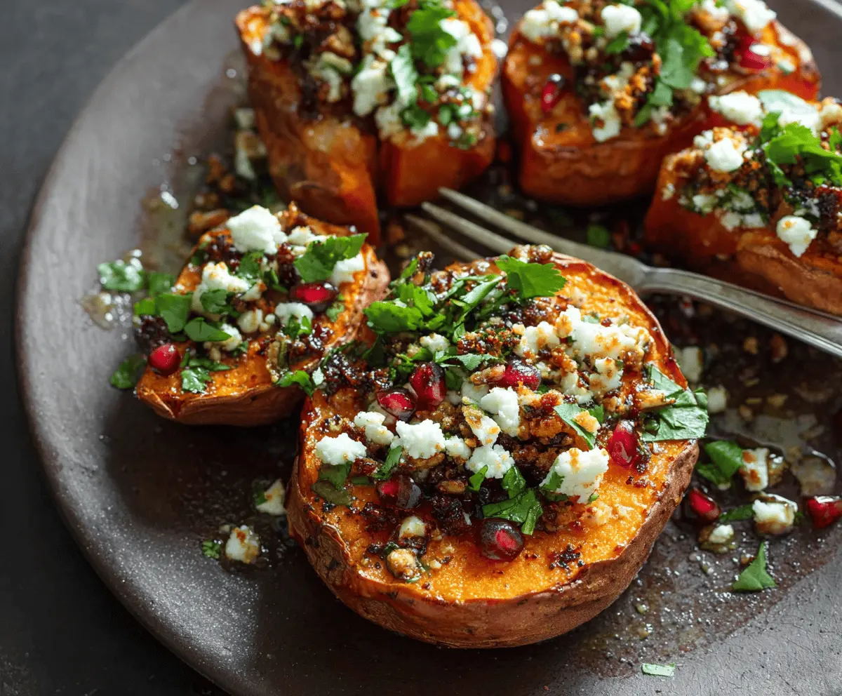 Sweet Potato Rounds with Honey & Feta Crumble