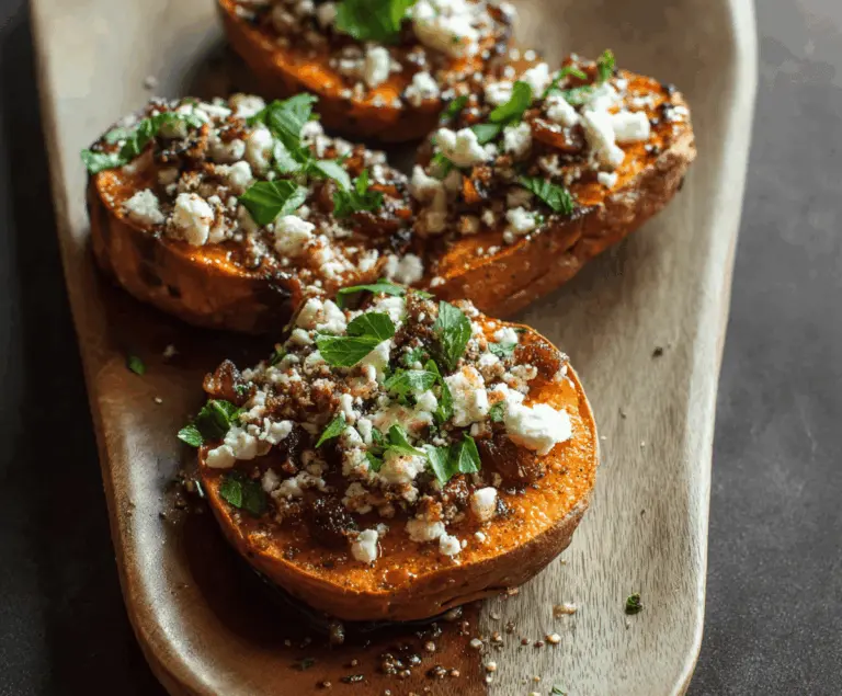 Sweet Potato Rounds with Honey & Feta Crumble