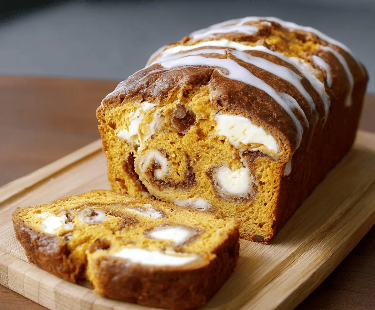 Taste Delicious Swirled Pumpkin Cream Cheese Bread