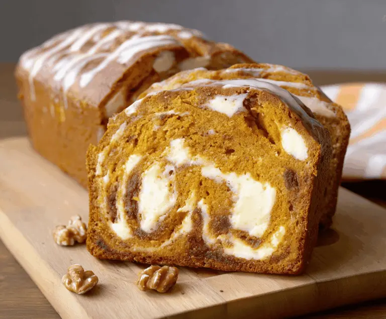 Taste Delicious Swirled Pumpkin Cream Cheese Bread