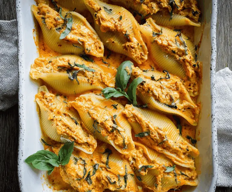 Vegan Pumpkin Ricotta Stuffed Shells