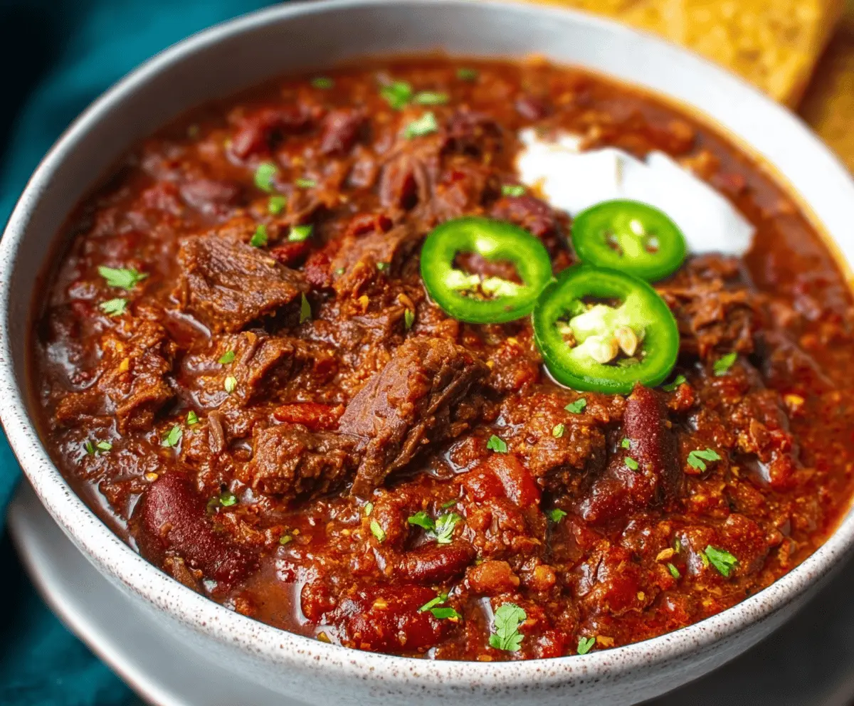 Award Winning Short Rib and Chorizo Chili