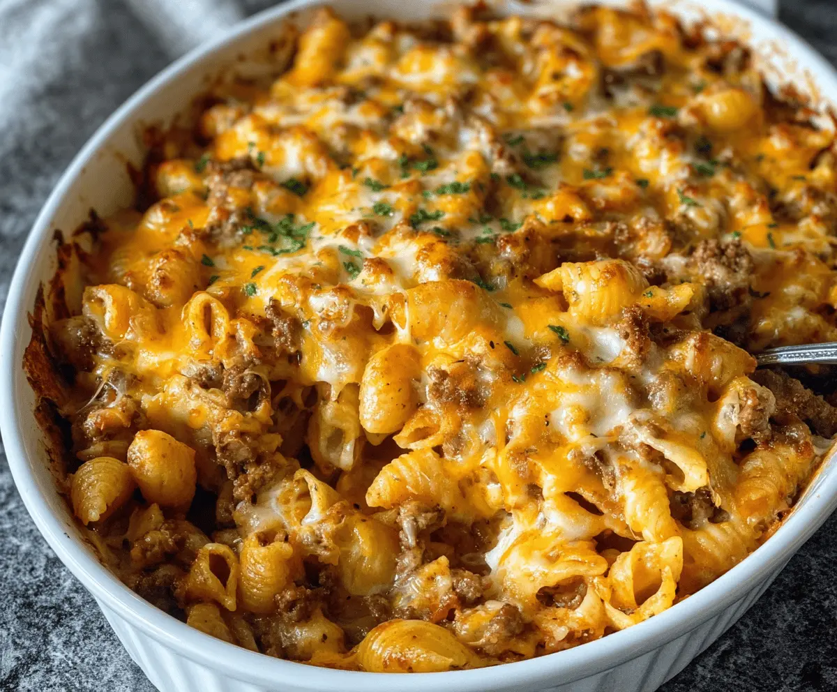 Cheesy Hamburger Casserole Bake for Busy Weeknights