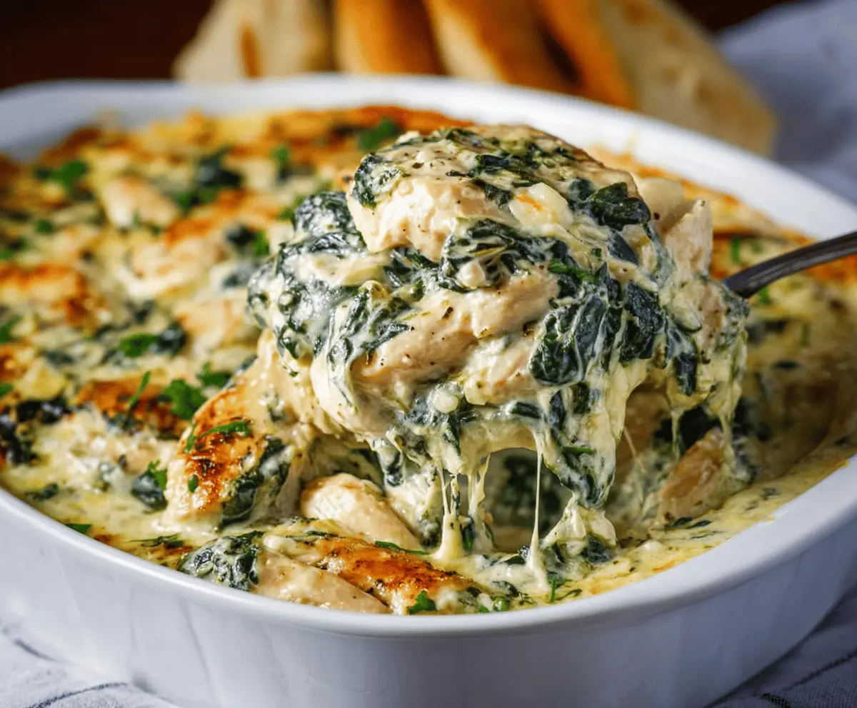 Easy Creamy Chicken and Spinach Casserole Recipe
