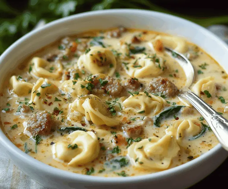 Creamy Sausage Tortellini Soup Creation