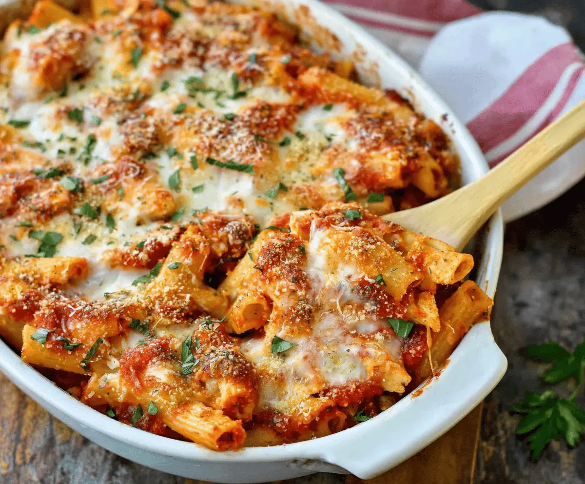 Dump-and-Bake Chicken Parmesan Casserole