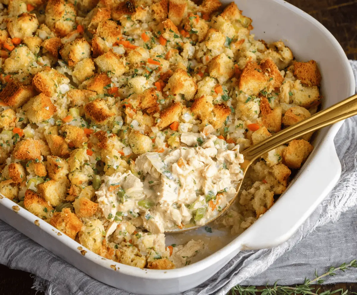 Easy Chicken & Stuffing Casserole
