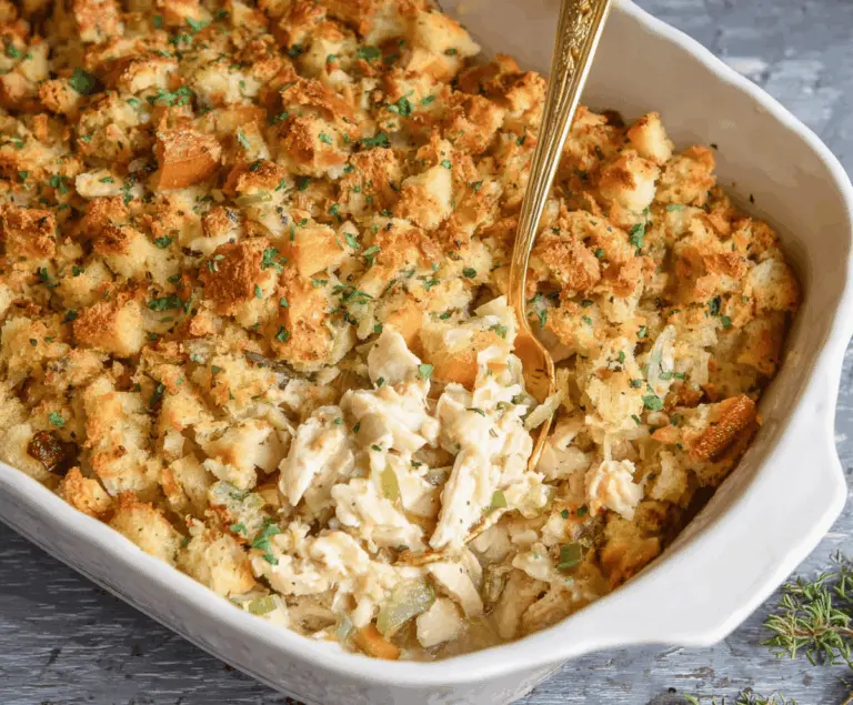 Easy Chicken & Stuffing Casserole