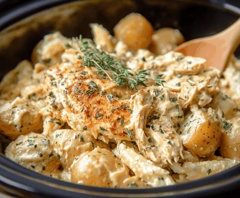 Garlic Parmesan Crockpot Chicken and Potatoes
