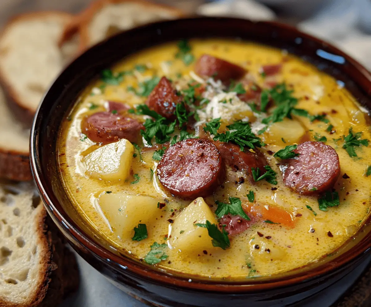 Kielbasa and Potato Soup Creation