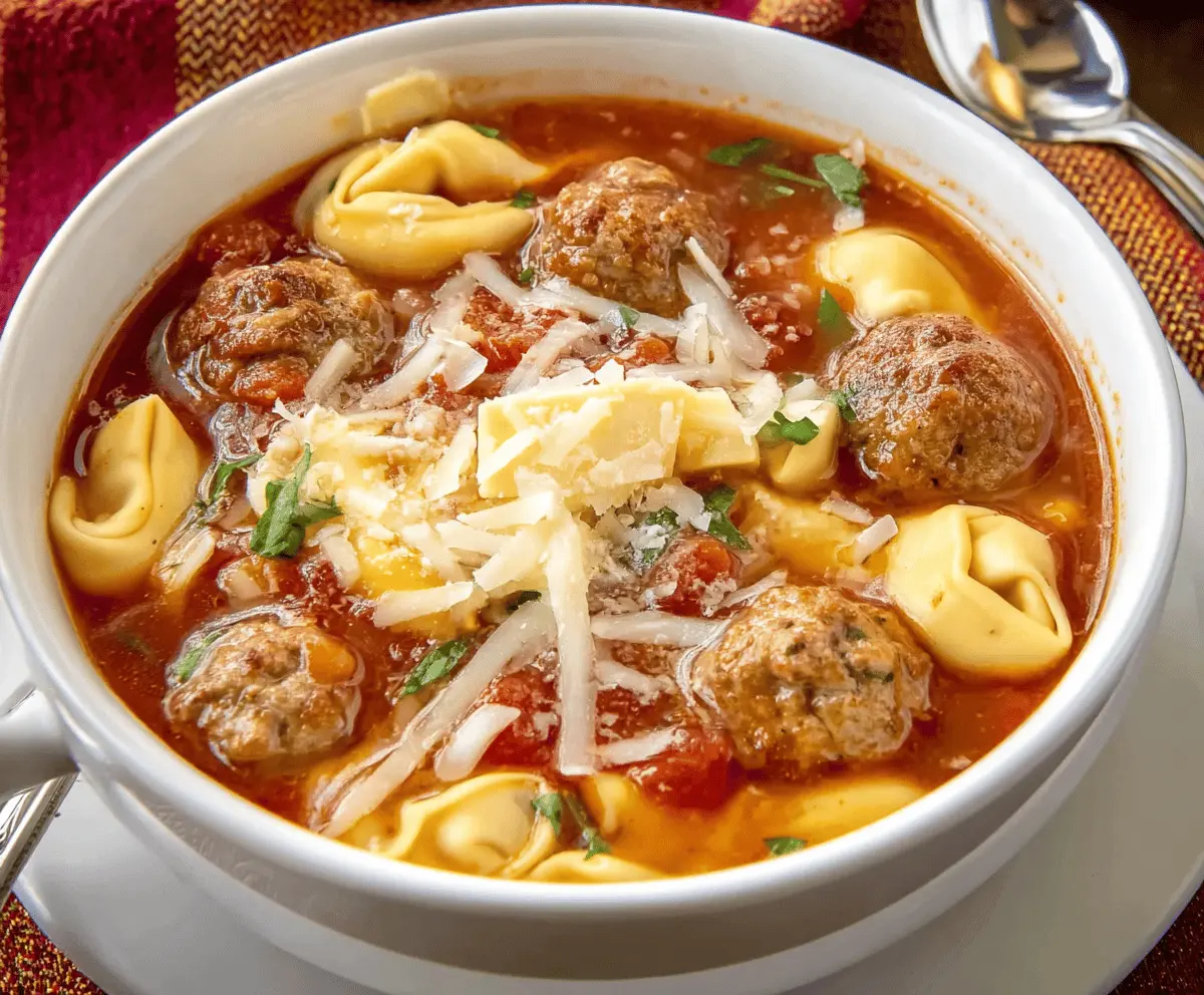 Meatball Soup with Cheese Tortellini Recipe