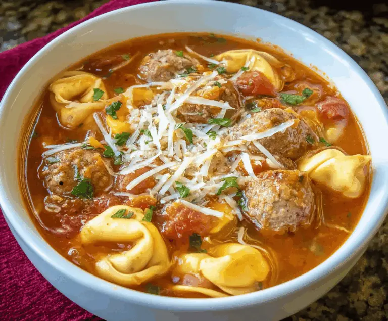 Meatball Soup with Cheese Tortellini Recipe
