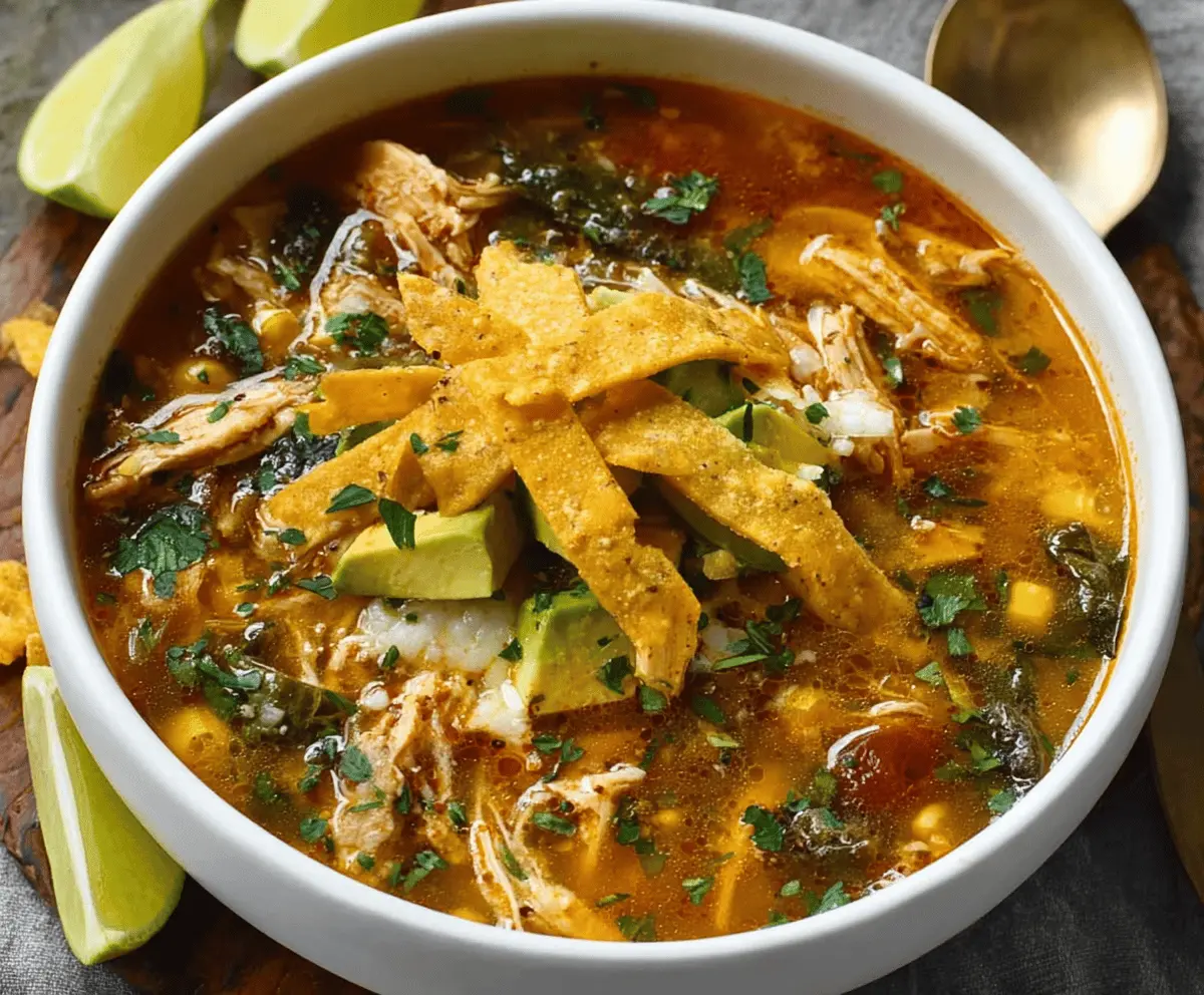Poblano Chicken Tortilla Soup Recipe
