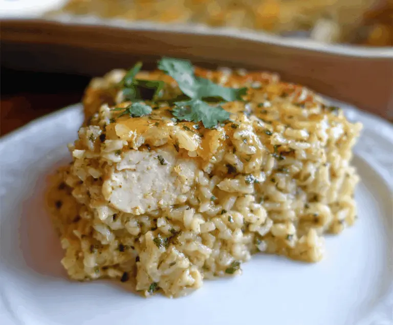 Salsa Verde Chicken and Rice Casserole