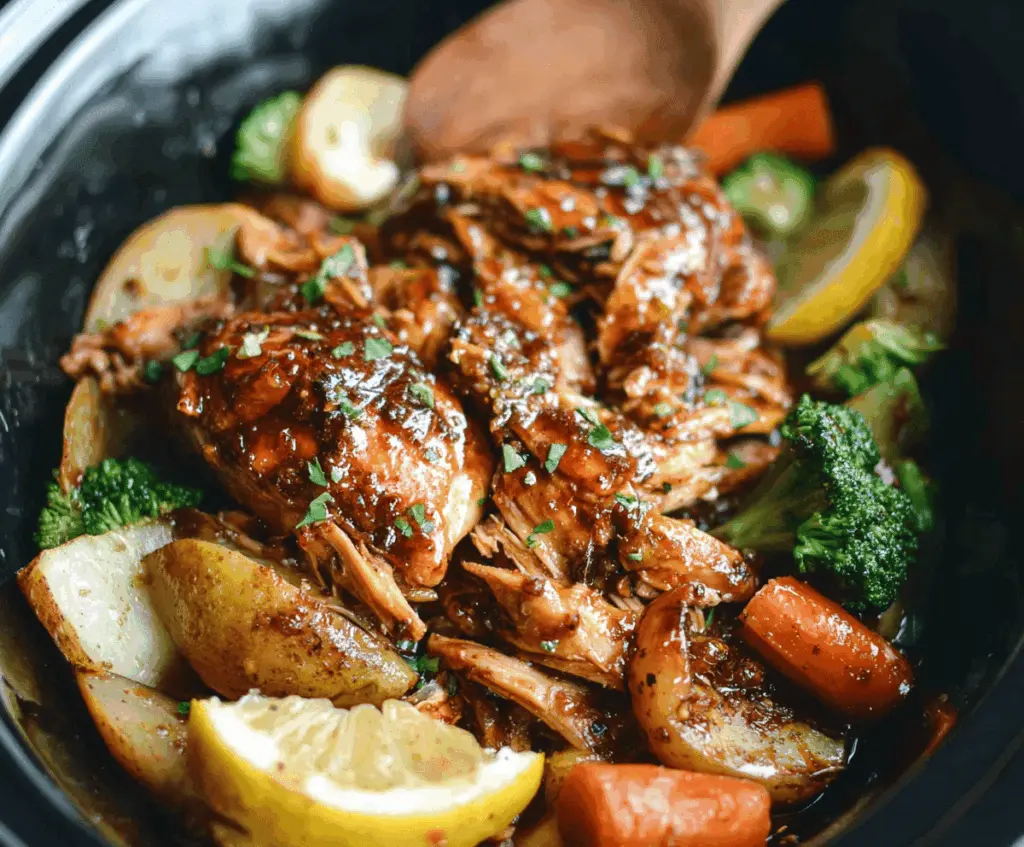 Slow Cooker Honey Garlic Chicken and Veggies