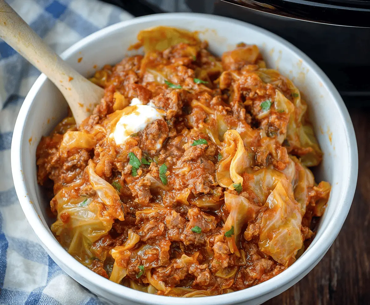 Easy Slow Cooker Unstuffed Cabbage Rolls Recipe