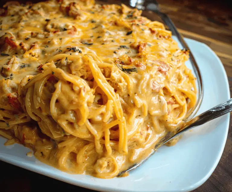 Spicy Southern Chicken Spaghetti Casserole