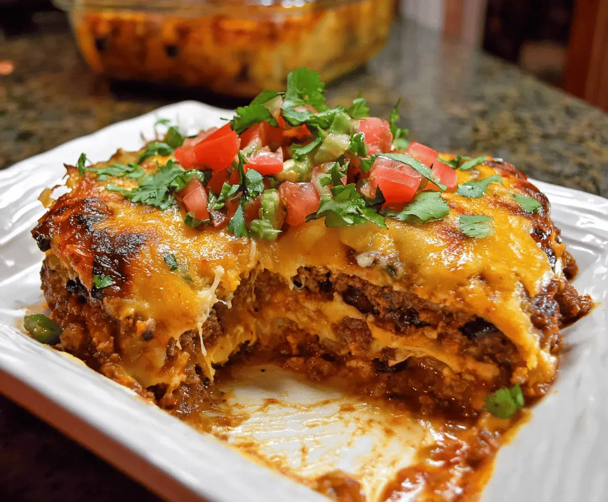 The BEST Beef Enchilada Casserole