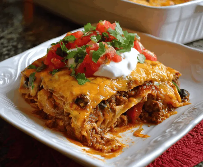 The BEST Beef Enchilada Casserole