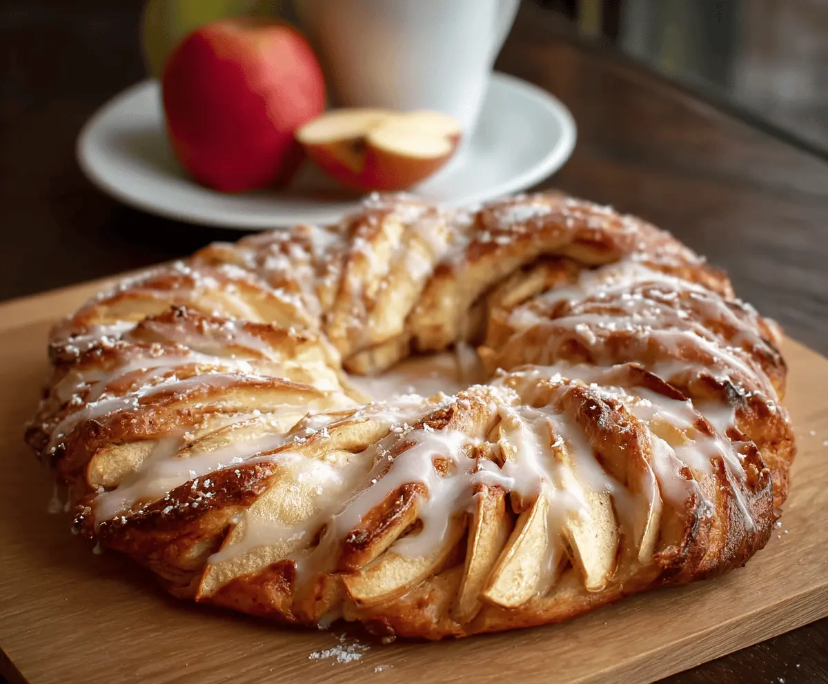 Cozy Apple Kringle with Vanilla Glaze
