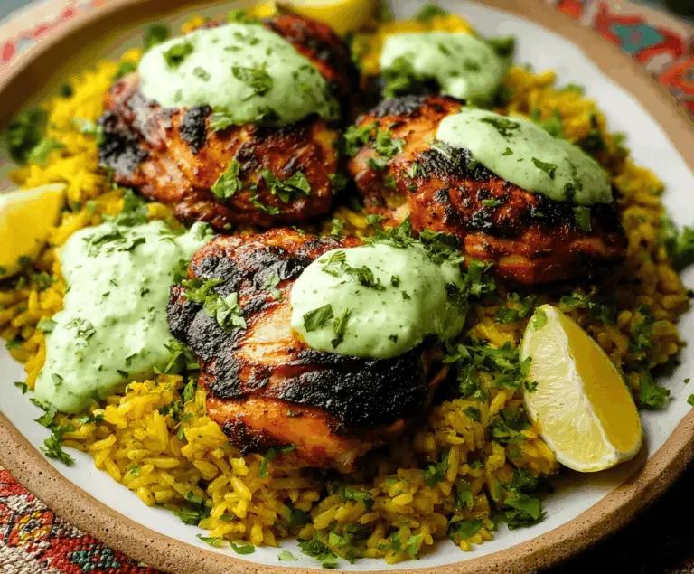 Easy Peruvian Chicken And Rice with Green Sauce