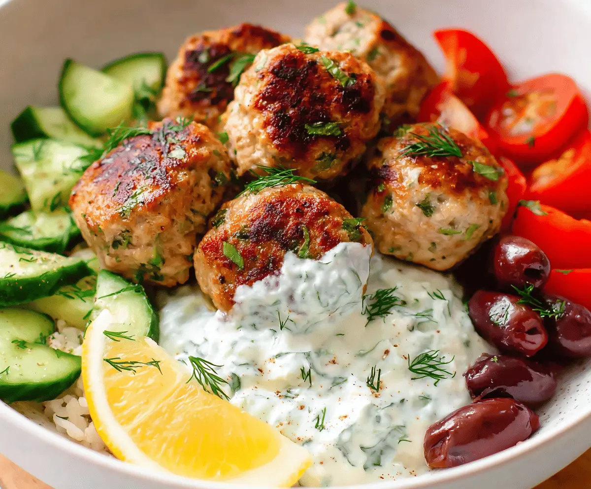 Greek Turkey Meatballs with Creamy Tzatziki Recipe