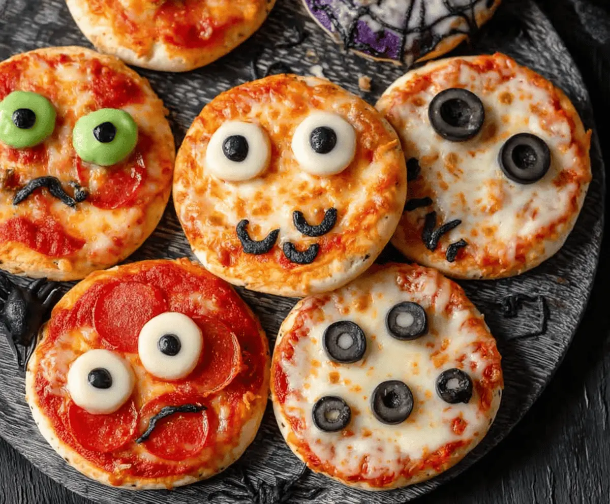 Spooky Halloween Mini Pizzas Kids Will Love to Decorate