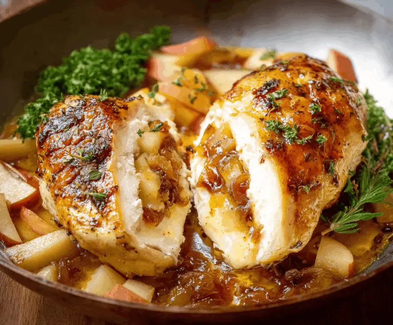 Maple Glazed Apple and Brie Stuffed Chicken