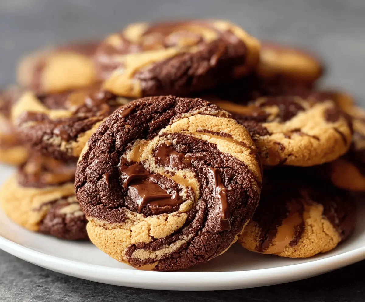 Easy Peanut Butter Brownie Swirl Cookies