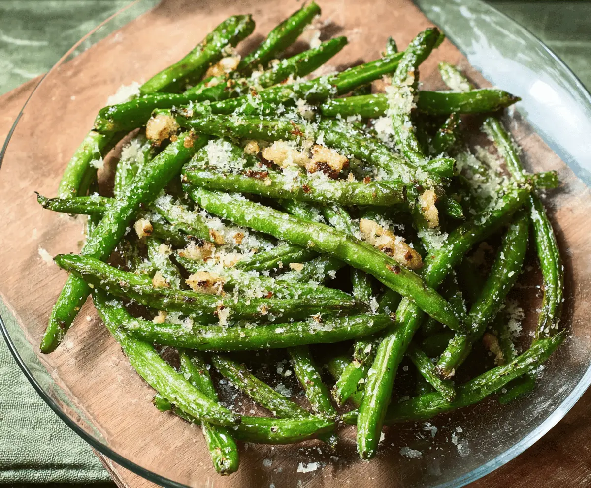 Crispy Roasted Parmesan Green Beans Recipe