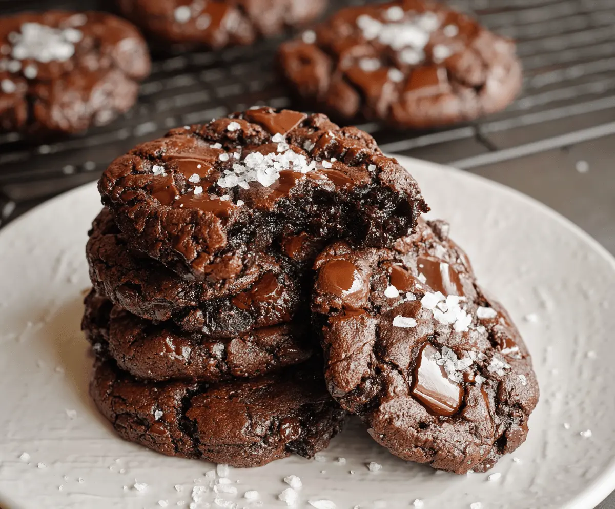 Chewy Salted Brownie Cookies Recipe