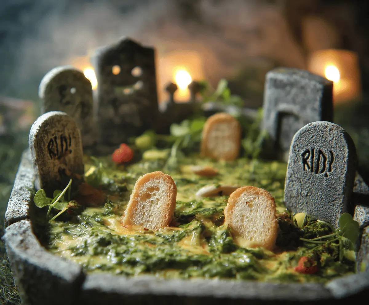 Spooky Spinach Dip Graveyard Party Recipe