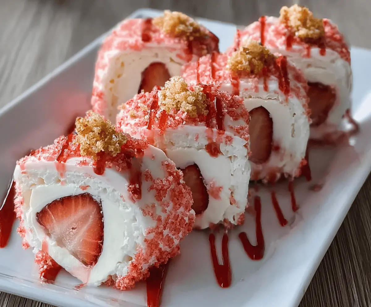 Easy Strawberry Shortcake Sushi Rolls Recipe – Fresh & Delicious Dessert Rolls