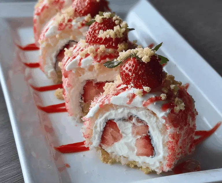 Strawberry Shortcake Sushi Rolls