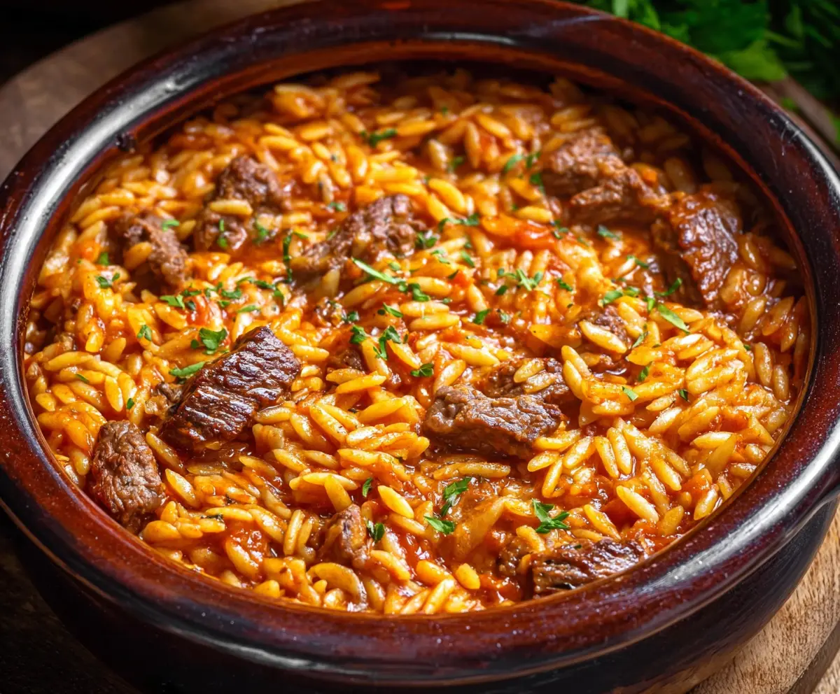 Easy Beef Giouvetsi Recipe with Orzo