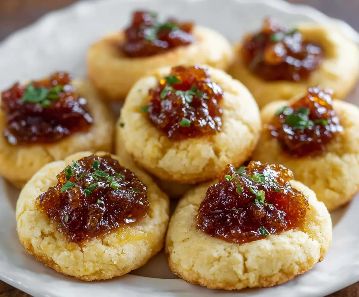 Cheesy Thumbprint Appetizers with Hot Pepper Jelly