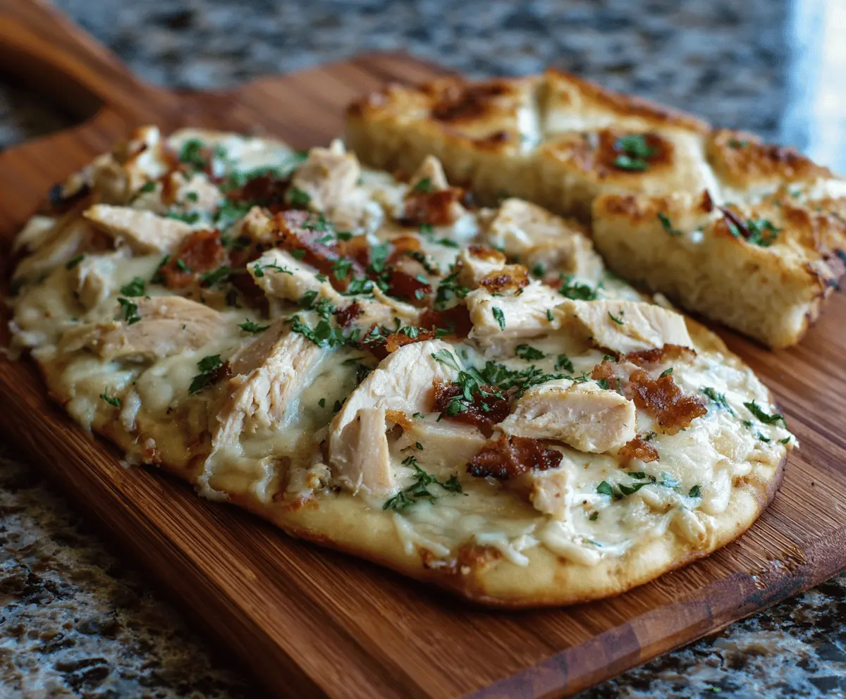 Easy Chicken Alfredo Flatbread Recipe